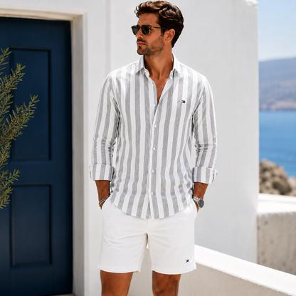TH™ Premium Coastal Stripe Shirt & Shorts Set