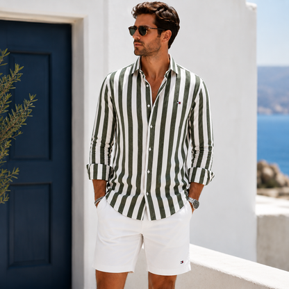 TH™ Premium Coastal Stripe Shirt & Shorts Set
